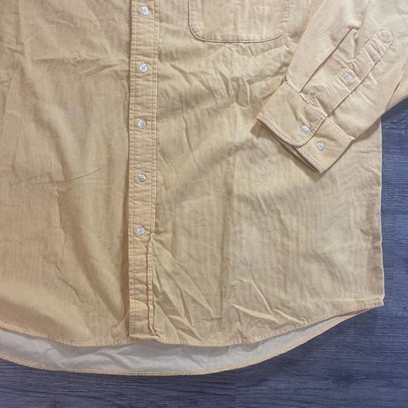 VTG 90s Gold Yellow Corduroy Cutter & Buck L/S Buttondown Casual Shirt Size 2XT - Picture 2 of 5